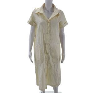 Gentry Portofino Womens Short Sleeves Shirt Dress White Cotton Size EUR 44